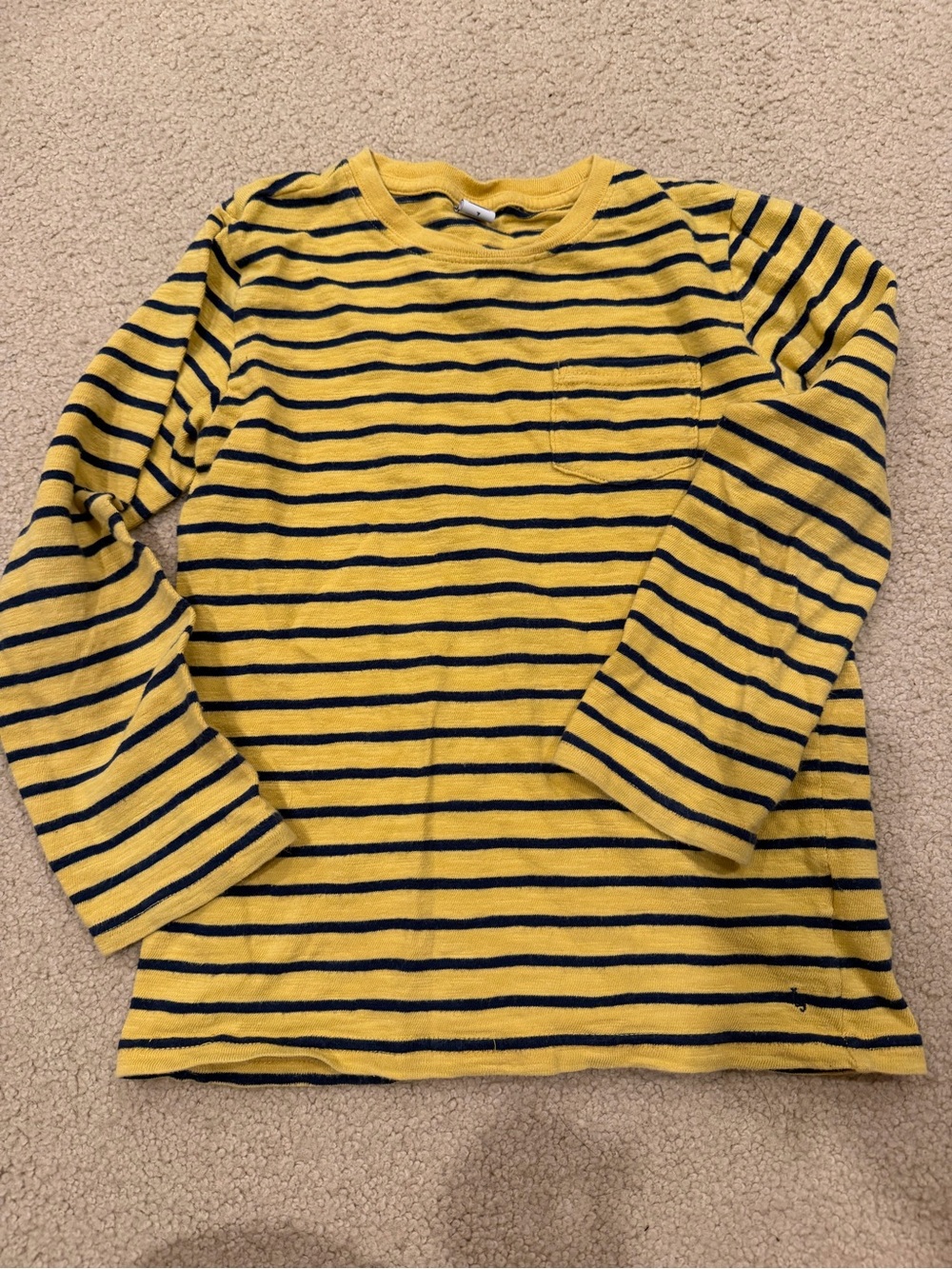Janie and Jack Yellow and Navy Striped Long-Sleeve Tee